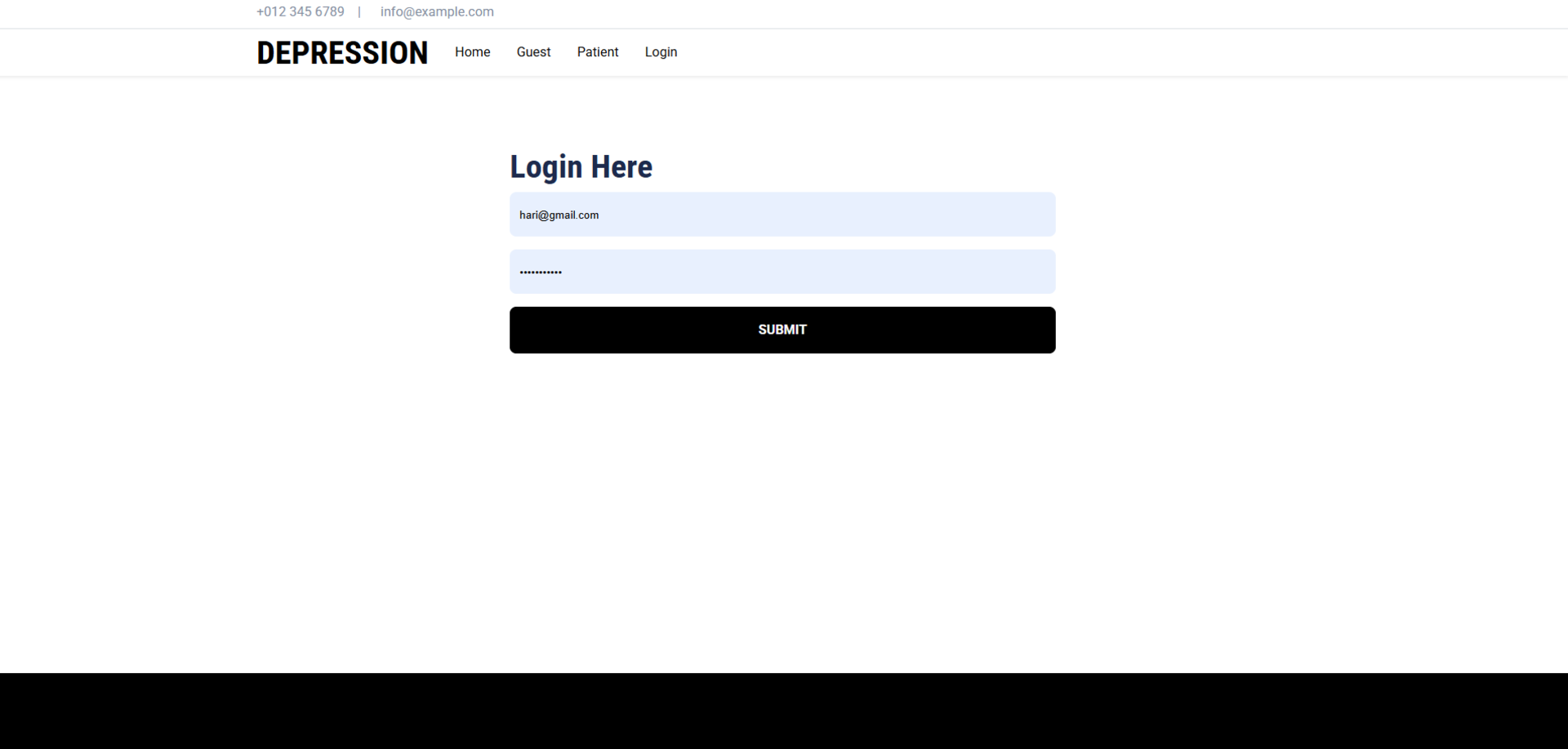 Depression Detection Screenshot 1